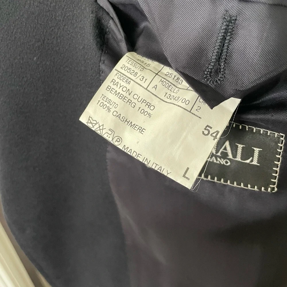 CANALI 100% CASHMERE BLACK 2 BTN SINGLE BREASTED JACKET  54L ITALY